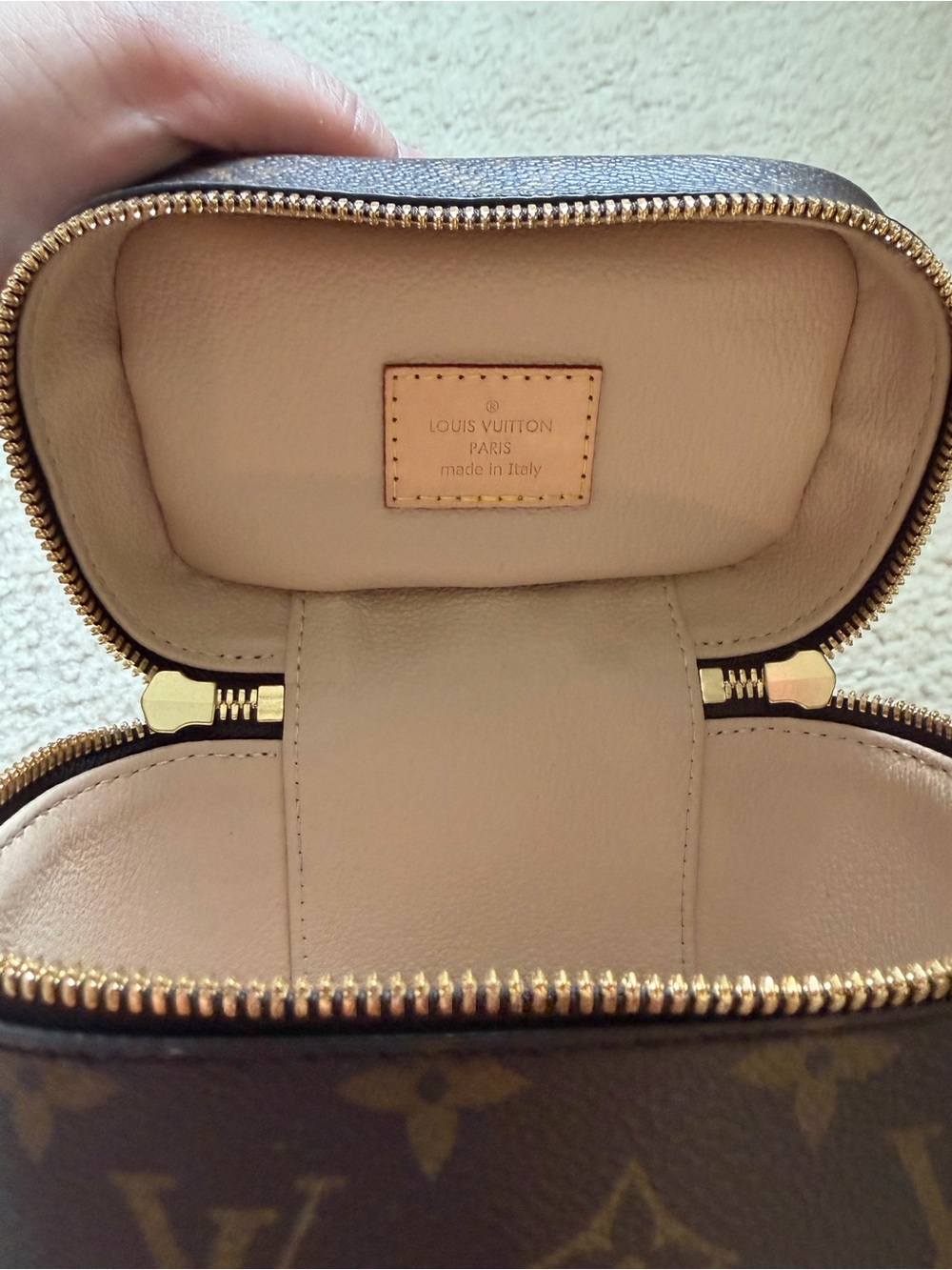 Louis Vuitton Monogram Handheld Pouch in Brown and Tan NANO - Picture 5 of 6